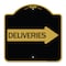 Signmission Designer Series Deliveries W/ Right Arrow, Black & Gold Aluminum Sign, 18" x 18", BG-1818-24362 A-DES-BG-1818-24362 - alternate 1